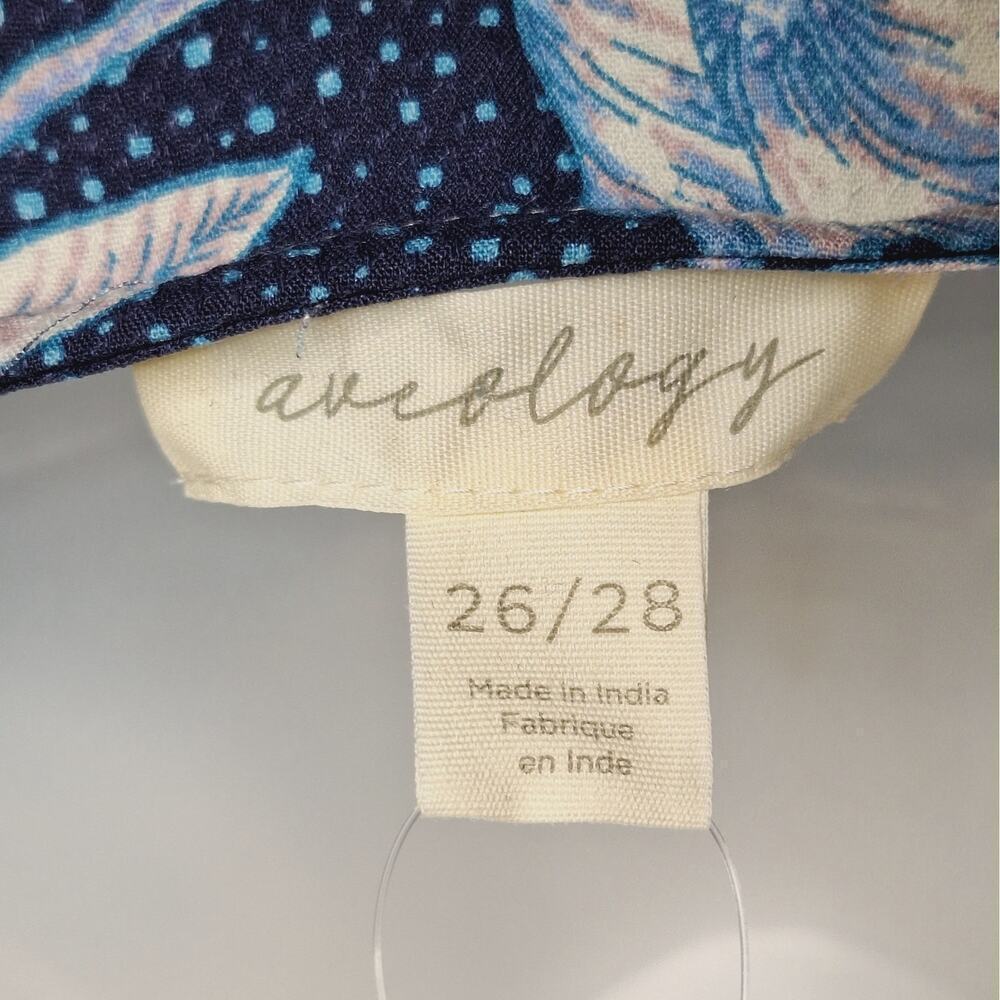 New! Aveology Avenue Maya Tunic Dress Top Floral Navy Resort Boho 26 / 28 — image 7 of 8